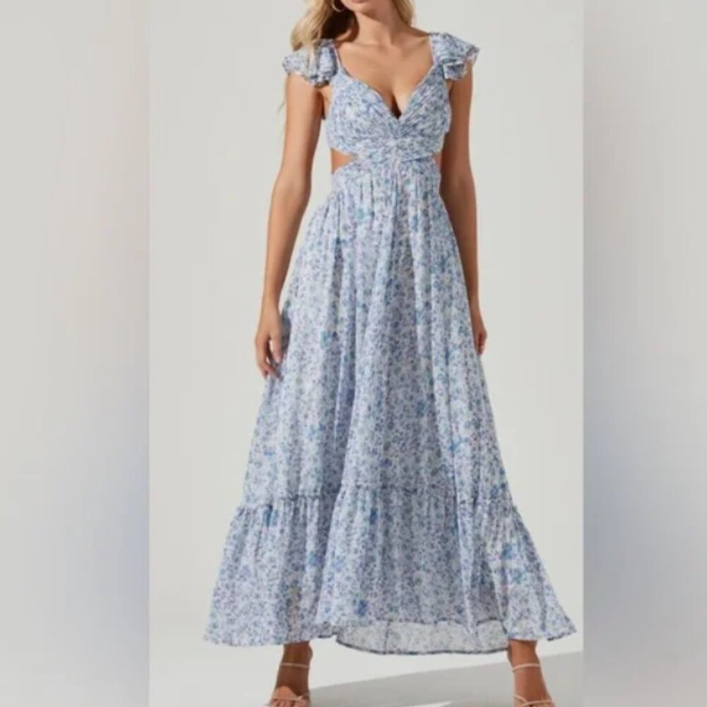 ASTR The Label Primrose Floral Strappy Back Maxi Dress